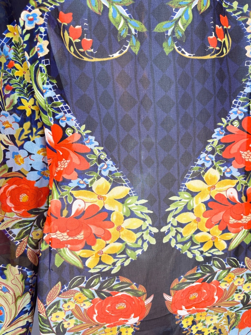 CAbi "Amour" Sheer Floral Button-Up Blouse Size Large - Picture 12 of 14